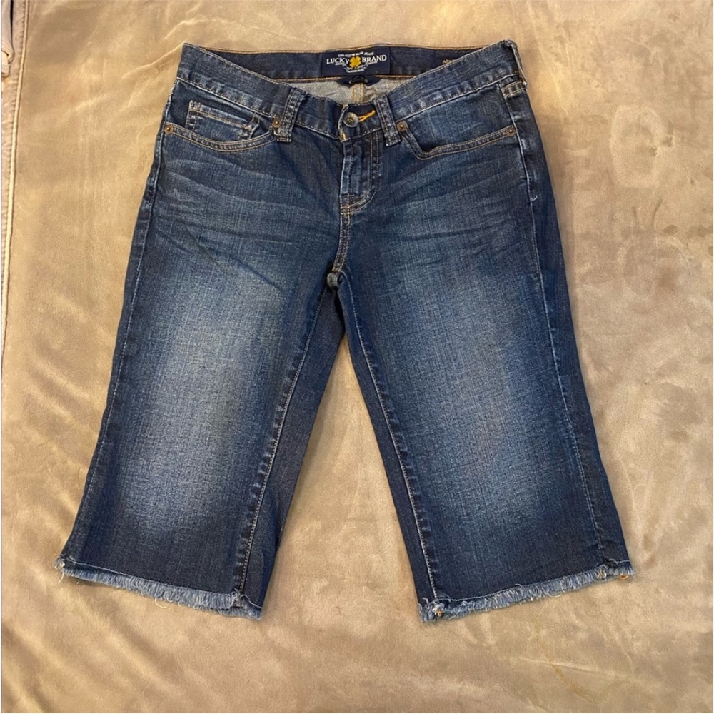 Lucky Brand Abbey Fray Bermuda Shorts SZ 0/25